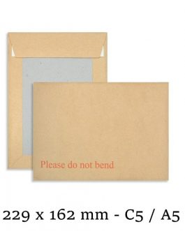 C5 A5 Hard Board Back Manilla Envelopes – 229 x 162 mm “Do Not Bend”