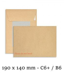 190mm x 140mm Hard Board Back Manilla Envelopes “Do Not Bend” – B6