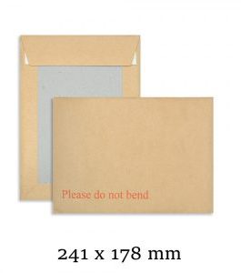 241mm x 178mm Hard Board Back Manilla Envelopes “Do Not Bend”