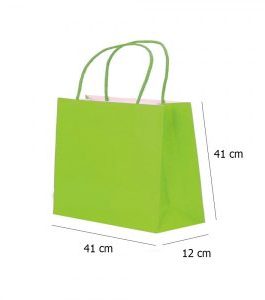 Large Green Kraft paper Party Gift carrier bags with Twisted Handles – 41 x 41 x 12 cm