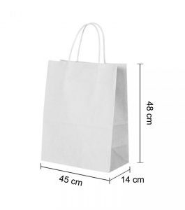 Extra Large White Kraft paper Party Gift carrier bags with Twisted Handles – 45 x 48 x 14 cm