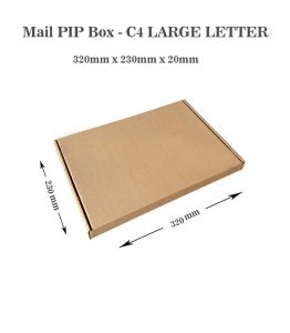 C4 ROYAL MAIL PIP BOXES 320mm x 230mm x 20mm – FOR LARGE LETTER