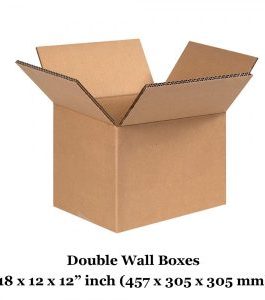 18″ x 12″ x 12″ 457mm x 305mm x 305mm Double Wall Cardboard Boxes