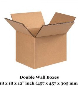 18″ x 18″ x 12″ 457mm x 457mm x 305mm Double Wall Cardboard Boxes