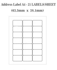 24 Per Sheet Address Labels White A4 Sheets Sticky Self Adhesive for ...