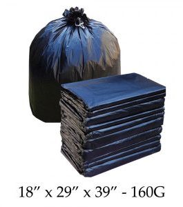 Black HEAVY DUTY 160G – 40 Mu Refuse Sacks Bin Liners Rubbish 18″ x 29″ x 39″ inch Size Bags