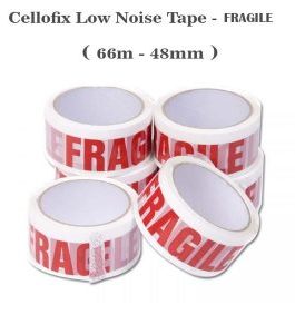 FRAGILE ECONOMY PACKAGING TAPE 48MM 2″ X 66M