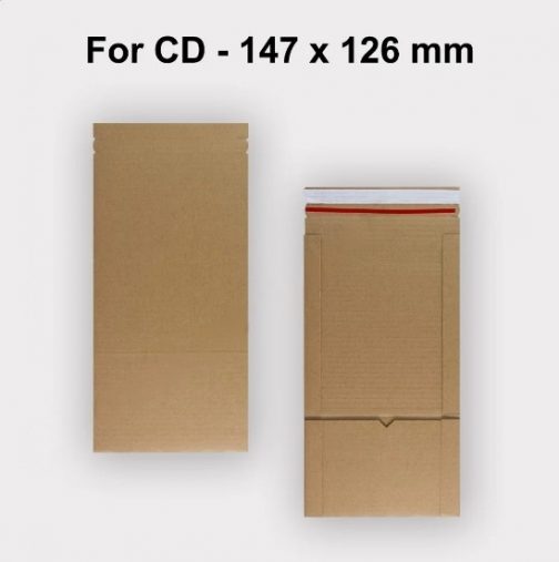 Book Wrap Cardboard Boxes E-Flute Mailer For CD - 147 x 126 x 55 mm