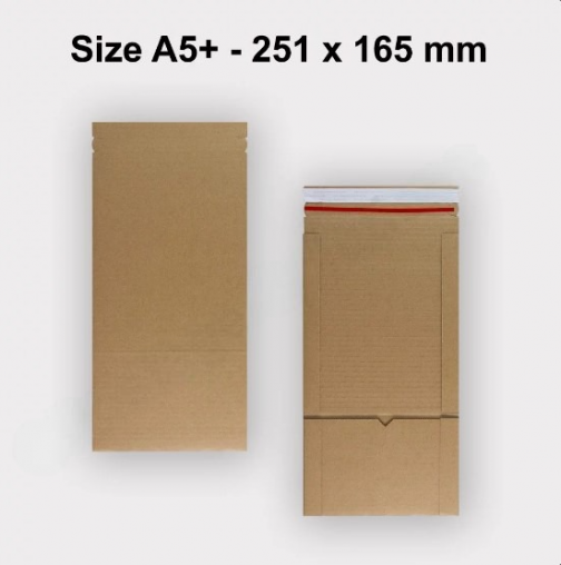 Book Wrap Cardboard Boxes E-Flute Mailer For A5+ - 251 x 165 x 60 mm