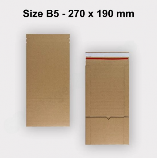 Book Wrap Cardboard Boxes E-Flute Mailer For B5 - 270 x 190 x 80 mm