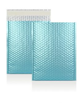 C4 Ice Blue Metallic Strong Seal Bubble Envelopes – 324 x 230 mm