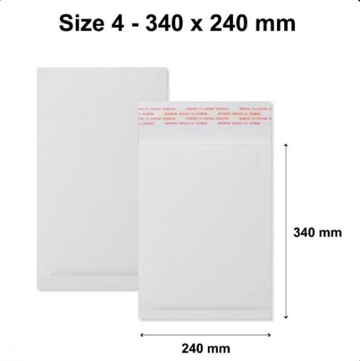 Lightweight White Corrugated Eco Friendly Envelopes - 340 x 240 mm