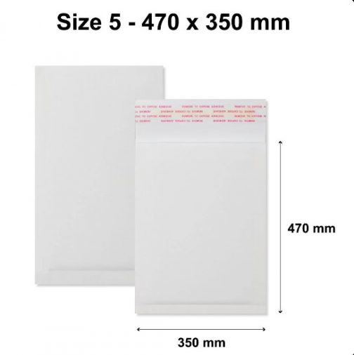 Lightweight White Corrugated Eco Friendly Envelopes – 470 x 350 mm