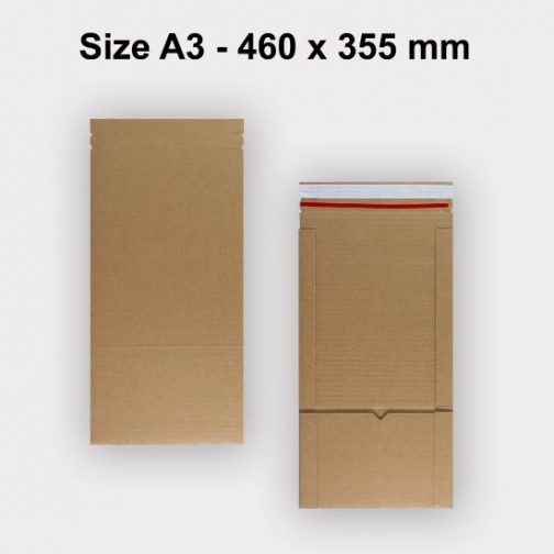 Book Wrap Cardboard Boxes E-Flute Mailer For A3 - 460 x 355 x 100 mm