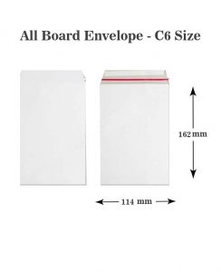 A6 C6 White All Board 162mm x 114mm Envelopes