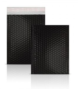 Black Metallic Strong Seal Bubble Envelopes – 165 x 165 mm – CD Size