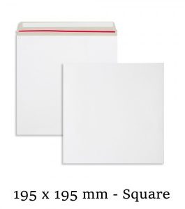 White All Board 195mm x 195mm Envelopes