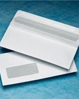 1000 DL 90gsm 220mm x 110mm Envelopes White Window Self Seal