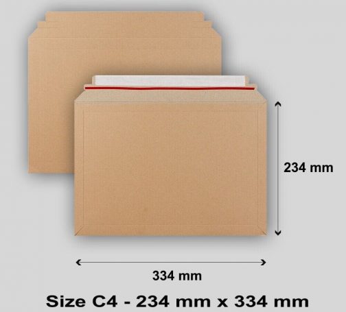 C4 CAPACITY BOOK MAILER ALL BOARD PEEL SEAL MAILER Strong Sturdy 334 MM X 234 MM