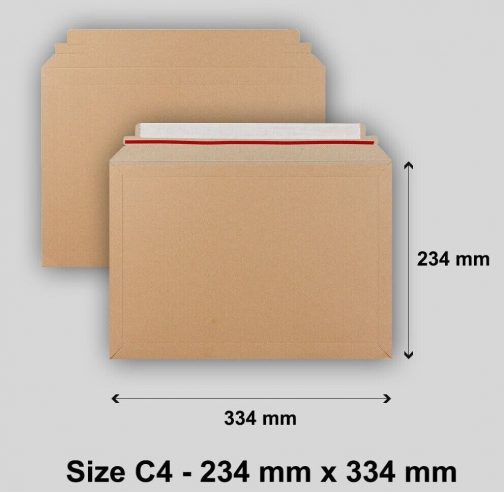 100 RIGID ENVELOPES MAILER A4 BOOKS DVD'S ENVELOPES MAILER RIGID 334mm L x 234mm