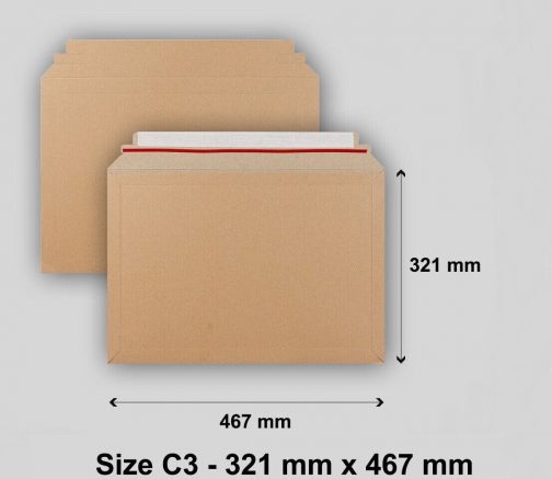 A3 A4 A5 Envelopes C3 C4 C5 Sizes Capacity Book Mailer Manilla Peel & Seal - Image 3