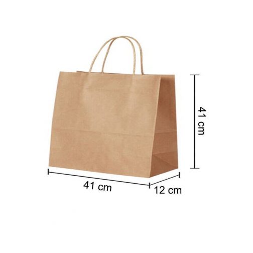 Brown Kraft Paper Food Carrier Bags 50Pcs With Handles Party Takeaway - Image 7