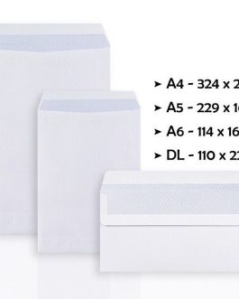 High Quality 90gsm White Self Seal Plain & Window Envelopes DL C6 C5 C4