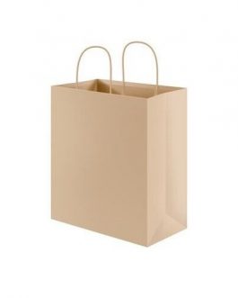 S M L Brown Color Kraft Paper Gift Party Carrier Bags With Twisted Handles