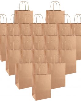 S M L Brown Color Kraft Paper Gift Party Carrier Bags With Twisted Handles