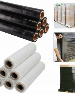 CLING FILM STRONG ROLLS BLACK & CLEAR PALLET STRETCH SHRINK WRAP CAST PACKING