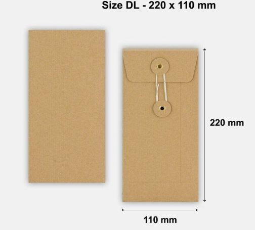 Quality String&Washer With Gusset Envelope Button Tie Manilla DL C4 C5 C6 - Image 5