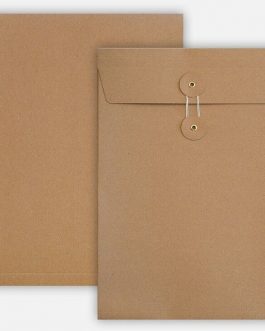 C4 Size Quality String & Washer Envelopes Button Tie Brown Manilla