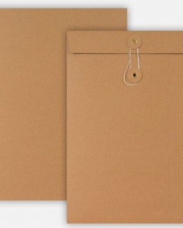 C4 Size Quality String & Washer Envelopes Button Tie Brown Manilla