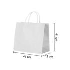 Twist Handle Paper Party and Gift Carrier Bag / Bags Rope Handles 50 White