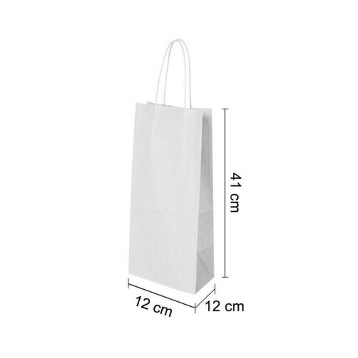 Twist Handle Paper Party and Gift Carrier Bag / Bags Rope Handles 50 White - Image 3