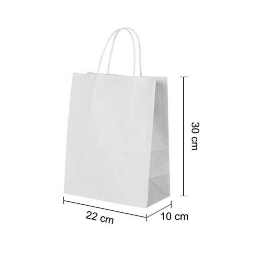 Twist Handle Paper Party and Gift Carrier Bag / Bags Rope Handles 50 White - Image 8