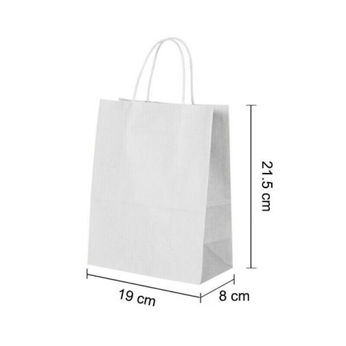 Twist Handle Paper Party and Gift Carrier Bag / Bags Rope Handles 50 White - Image 9