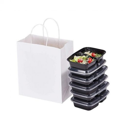 Twist Handle Paper Party and Gift Carrier Bag / Bags Rope Handles 50 White - Image 10