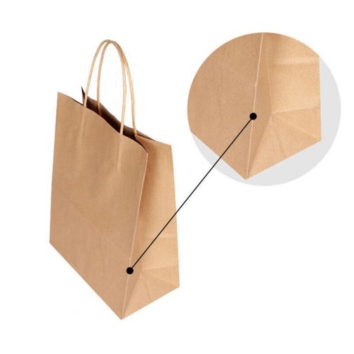 Brown White Twist Handle Paper Party and Gift Carrier Bags Rope Handles 50 Bags - Image 2