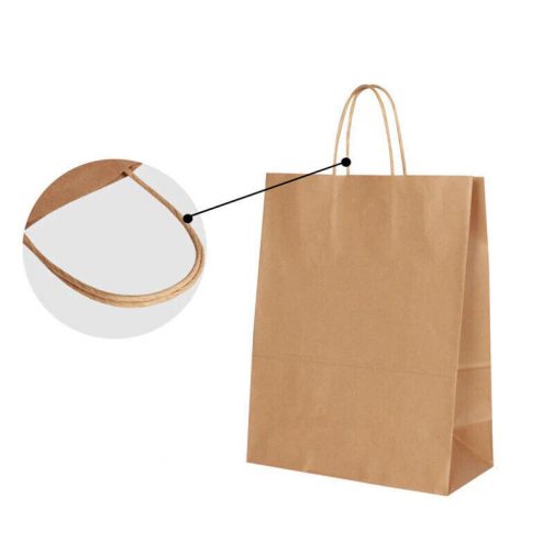 Brown White Twist Handle Paper Party and Gift Carrier Bags Rope Handles 50 Bags - Image 4