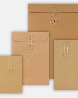 DL C4 C5 C6 Envelopes Button Tie Strong String & Washer Manilla