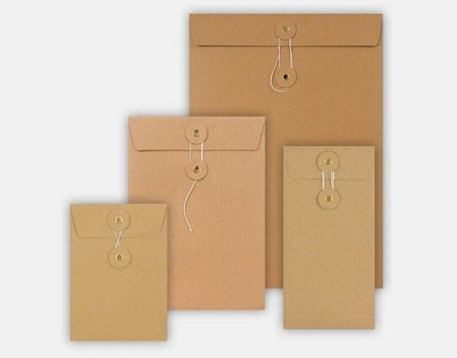 DL C4 C5 C6 Envelopes Button Tie Strong String & Washer Manilla - Image 2