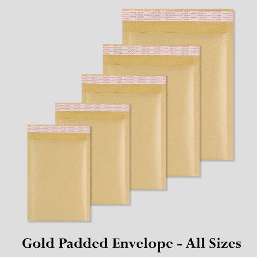 5 10 25 50 100 500 Envelopes Best Quality All Sizes Gold Padded Bubble