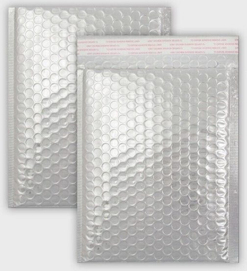 Metallic Bubble Envelopes Padded Mailer All Size SILVER Bags - Image 3